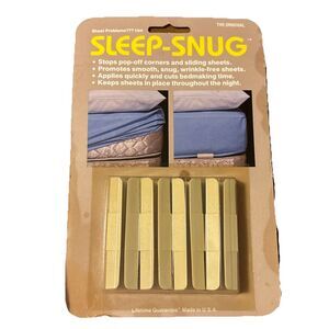Sleep-Snug Plastic Bed Sheet Holder CLIPS 4 pc Pack Keep Sheets Snug NOS Vintage
